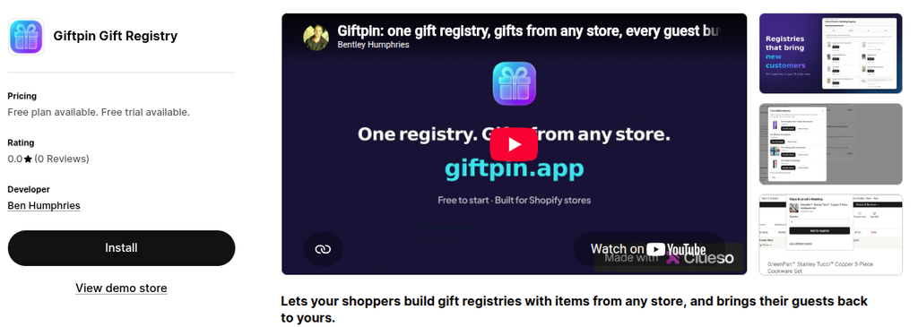 Giftpin Gift Registry