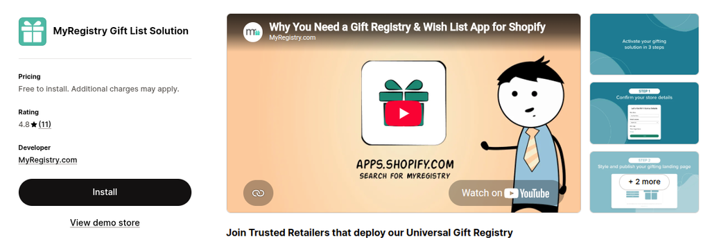 MyRegistry Gift List Solution